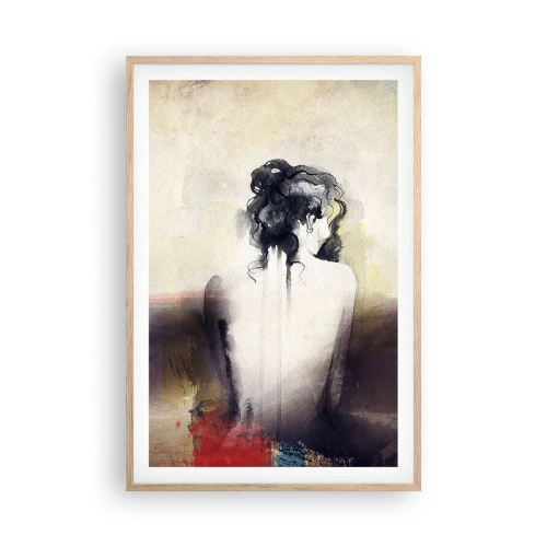 Poster in cornice rovere chiaro - Linee miti, forme ovali - 61x91 cm