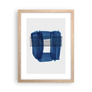 Poster in cornice rovere chiaro - Composizione blu e nera - 30x40 cm