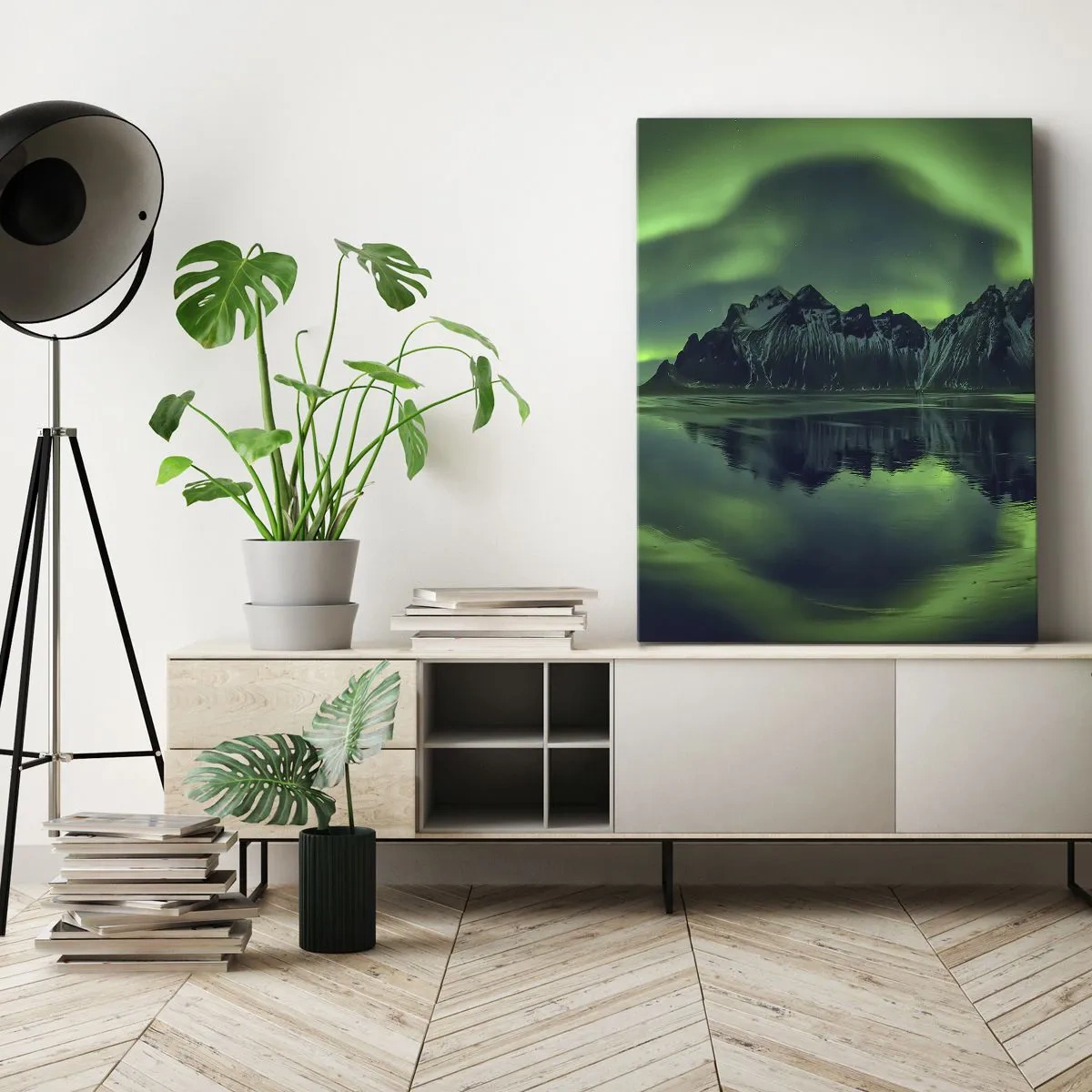 Quadro su tela - Stampe su Tela - Tra le braccia dell'aurora boreale - 65x120 cm