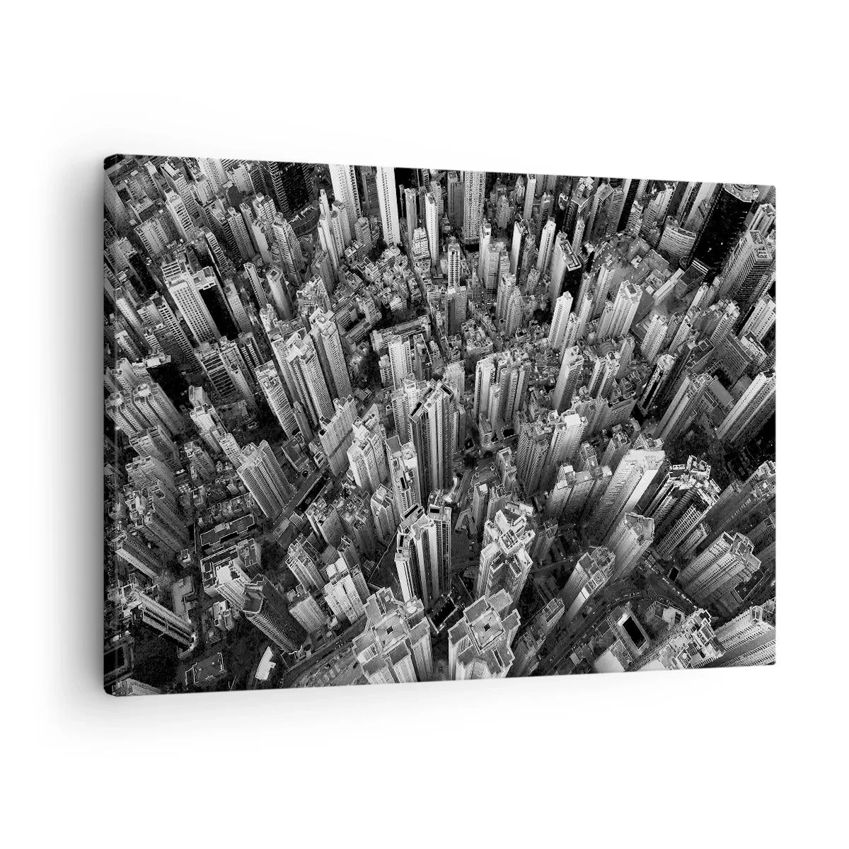 Quadro su tela - Stampe su Tela - Vista aerea della città in bianco e nero - 70x50cm - Ancora più in alto - Decorazione murale moderna per soggiorno e camera da letto ARTTOR