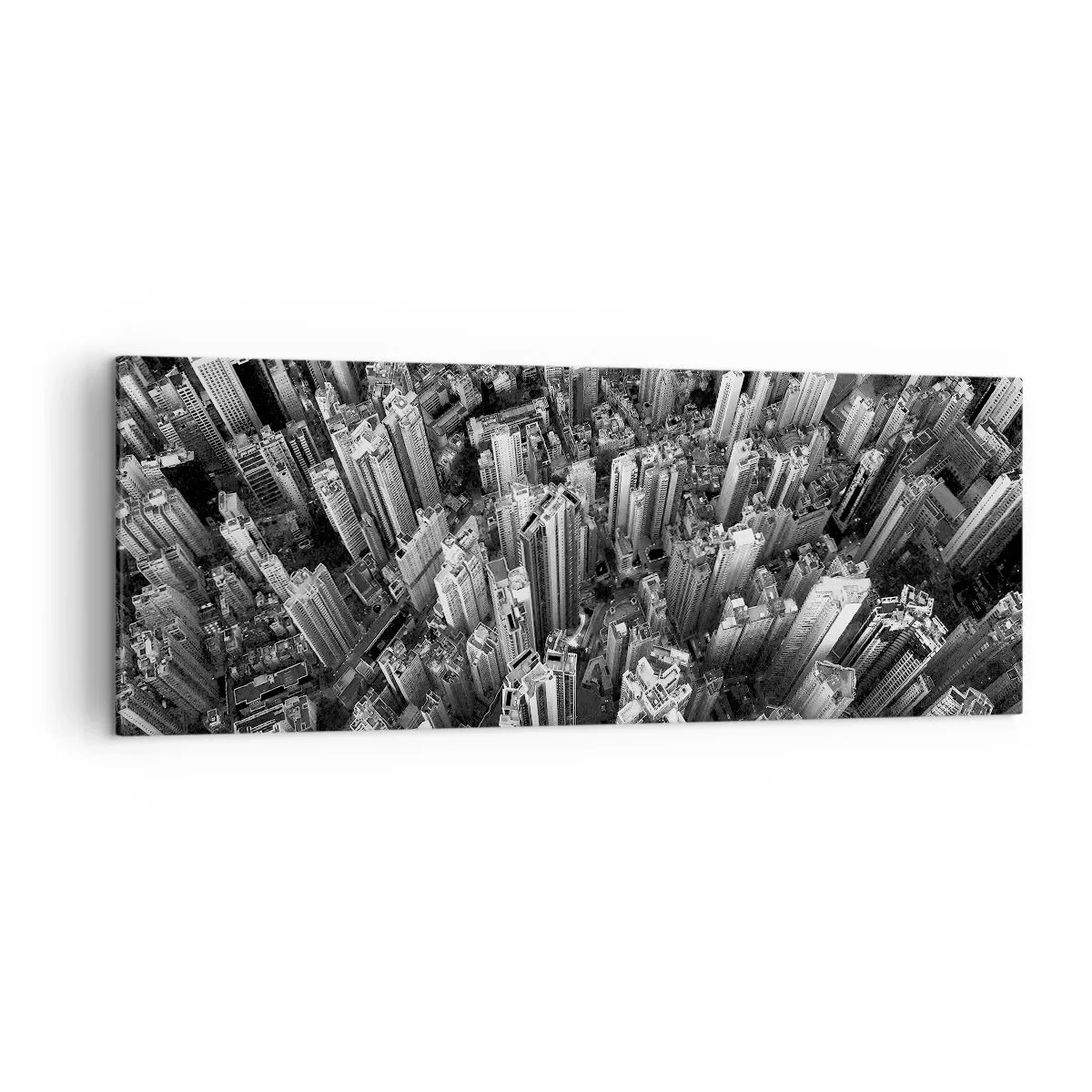 Quadro su tela - Stampe su Tela - Vista aerea della città in bianco e nero - 140x50cm - Ancora più in alto - Decorazione murale moderna per soggiorno e camera da letto ARTTOR