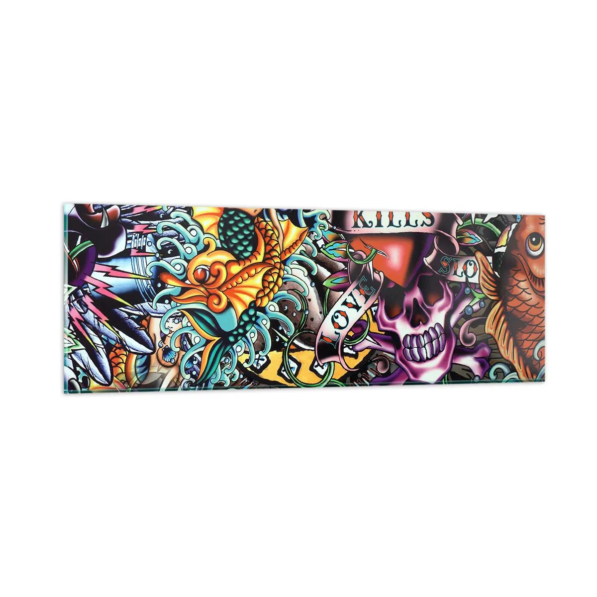 Quadro su vetro - Il sogno del tatuatore - 90x30 cm