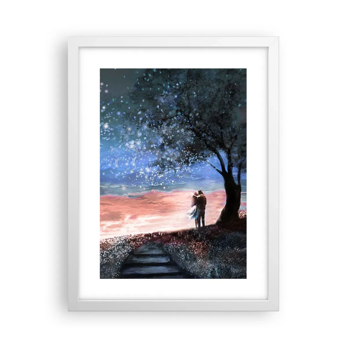 Poster in cornice bianca - Lo spettacolo delle stelle - 30x40 cm