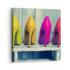 Quadro su tela - Stampe su Tela - A passeggio sull'arcobaleno - 30x30 cm