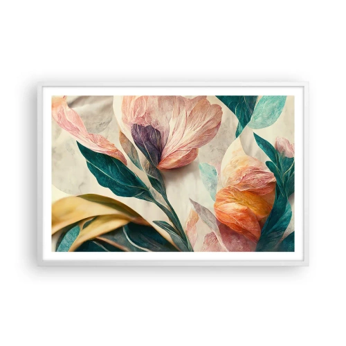 Poster in cornice bianca - I fiori delle isole del sud - 91x61 cm