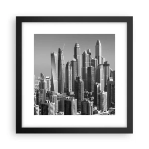 Poster in cornice nera - La città sul deserto - 30x30 cm