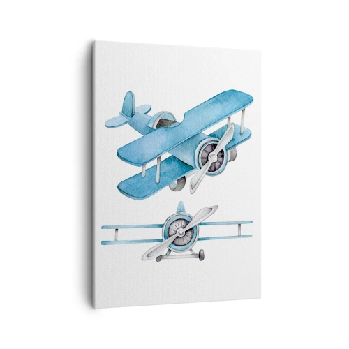 Quadro su tela - Stampe su Tela - Aeroplani retrò blu - 50x70cm - Nato per vincere - Decorazione murale moderna per soggiorno e camera da letto ARTTOR