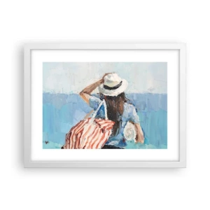 Poster in cornice bianca - Benvenuti in vacanza - 40x30 cm