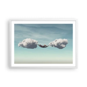 Poster in cornice bianca - La felicità del momento - 70x50 cm