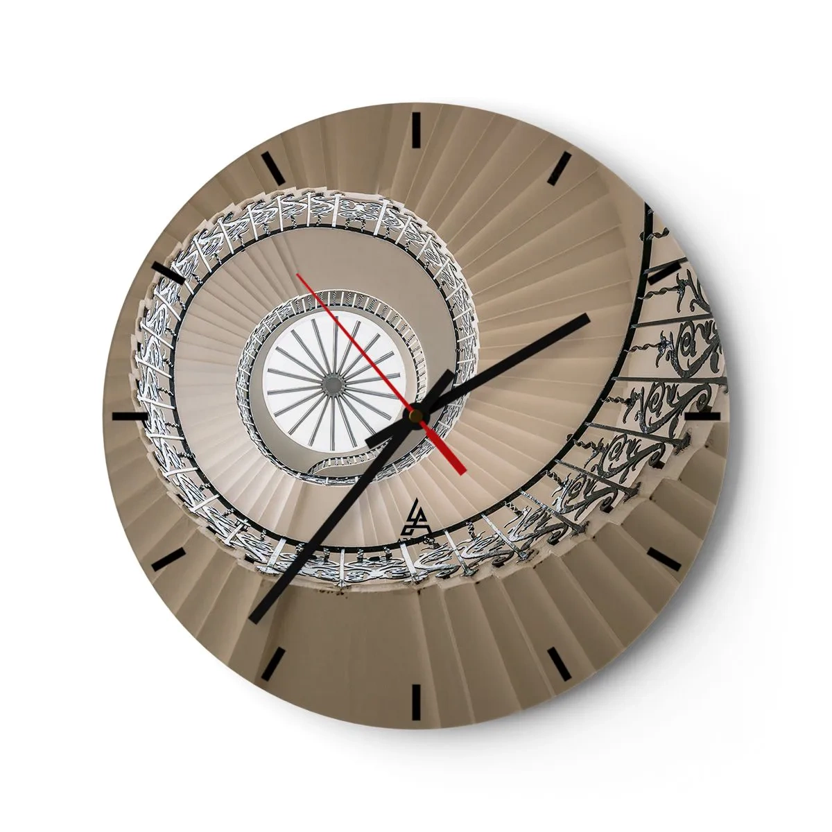 Orologio da parete - Orologio in Vetro - Al centro della chiocciola - 40x40 cm