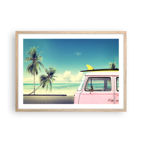 Poster in cornice rovere chiaro - Tempo di vacanze - 70x50 cm