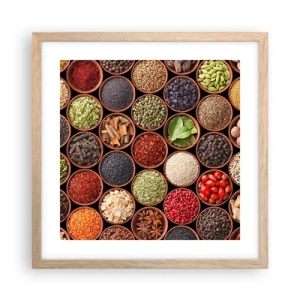 Poster in cornice rovere chiaro - Tutti i gusti del mondo - 40x40 cm