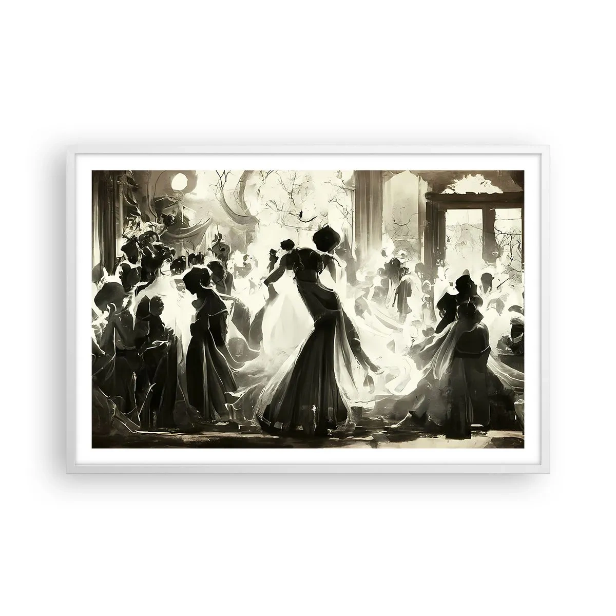 Poster in cornice bianca - Il gran ballo in maschera - 91x61 cm