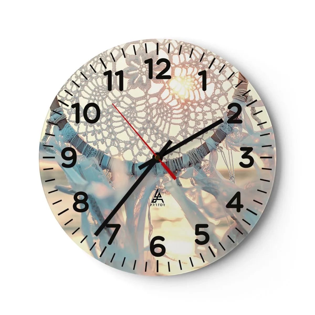 Orologio da parete - Orologio in Vetro - Totem di pizzo - 40x40 cm