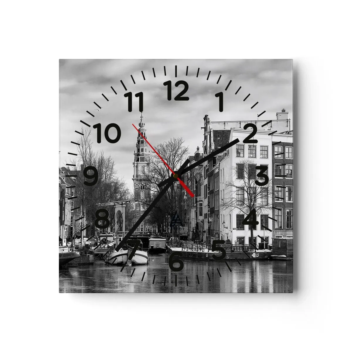 Orologio da parete - Orologio in Vetro - Atmosfera di Amsterdam - 30x30 cm