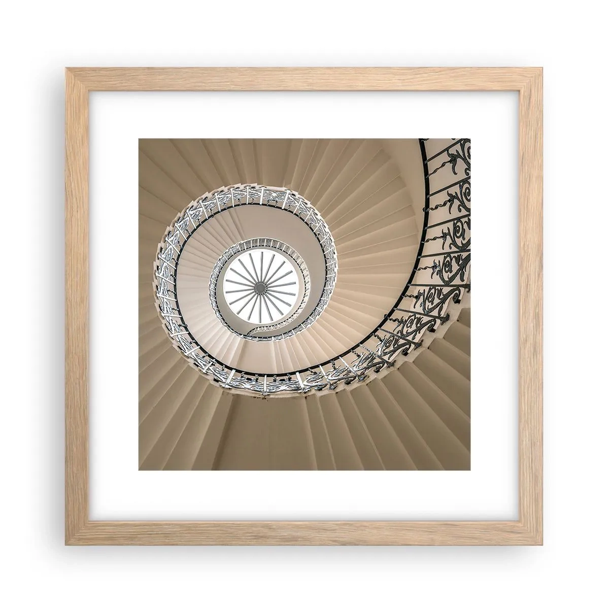 Poster in cornice rovere chiaro - Al centro della chiocciola - 30x30 cm