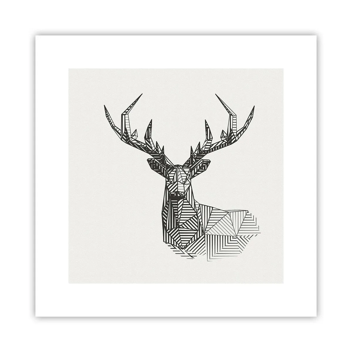 Poster - Cervo in stile cubista - 30x30 cm