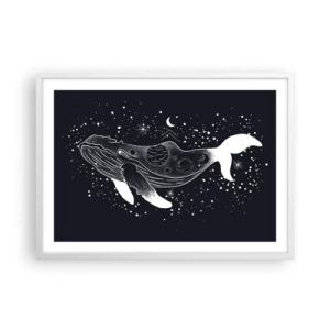 Poster in cornice bianca - Nell'oceano dell'universo - 70x50 cm