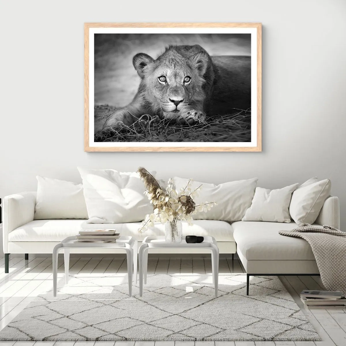 Poster in cornice rovere chiaro - Cucciolo reale - 91x61 cm