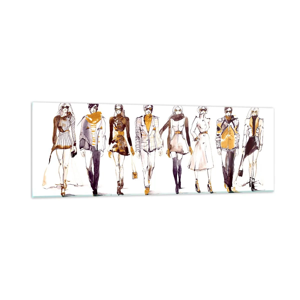 Quadro su vetro - Chic naturale, eleganza casual - 90x30 cm
