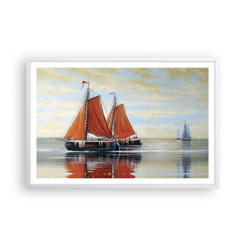 Poster in cornice bianca - Naviga, marinaio... - 91x61 cm