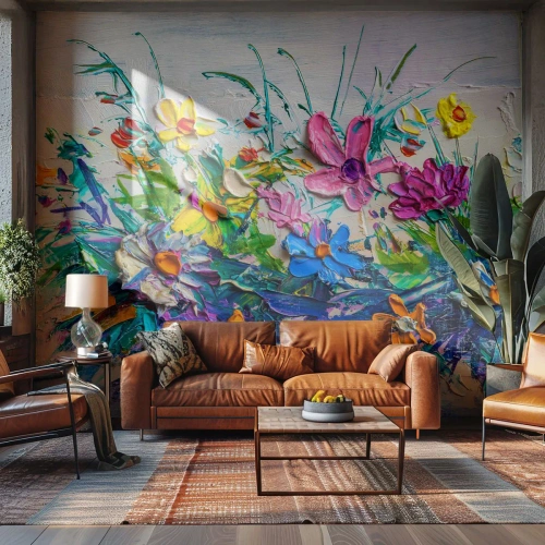 Fotomurali Premium Sand - Natura per niente morta - Fiori, Mazzo di fiori, Giardino - 400x280 cm