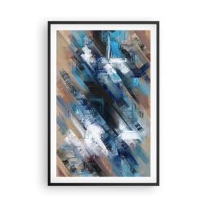 Poster in cornice nera - Sulla diagonale blu - 61x91 cm
