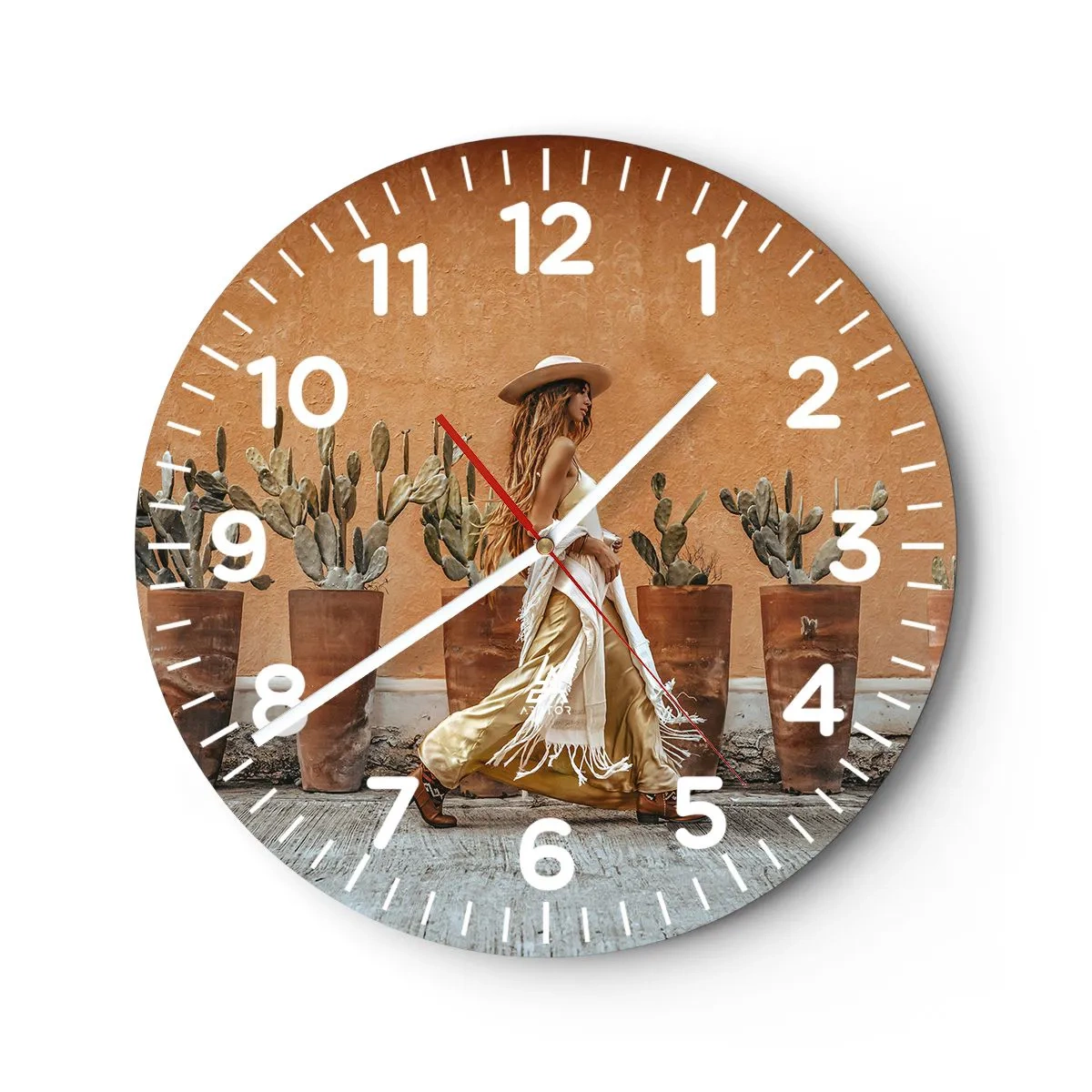 Orologio da parete - Orologio in Vetro - In stile hippy - 40x40 cm