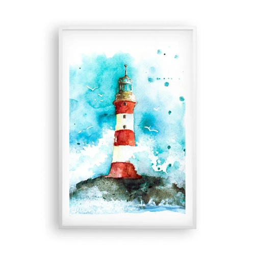Poster in cornice bianca - L'unità dei quattro elementi - 61x91 cm