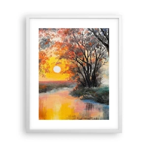 Poster in cornice bianca - Atmosfera autunnale - 40x50 cm