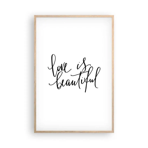 Poster in cornice rovere chiaro - Leggi e ripeti - 61x91 cm