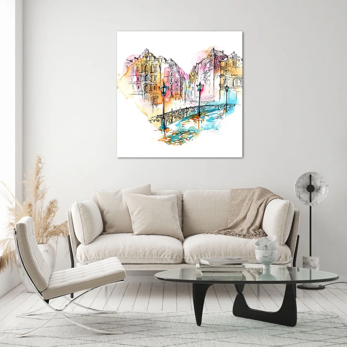 Quadro su vetro - Il cuore della città - 30x30 cm