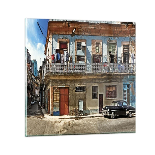 Quadro su vetro - Atmosfera dell'Avana - 70x70 cm
