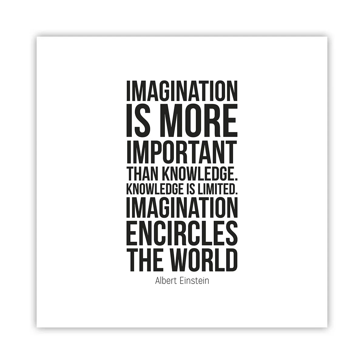 Poster - Einstein sul potere dell'immaginazione - 40x40 cm