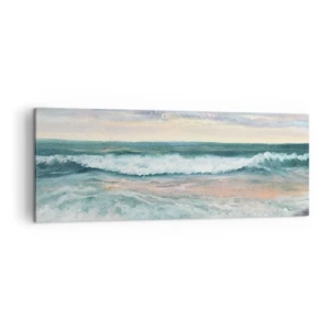 Quadro su tela - Stampe su Tela - Onde del mare contro un cielo nuvoloso al tramonto - 140x50cm - Dove l'anima si calma - Decorazione murale moderna per soggiorno e camera da letto ARTTOR