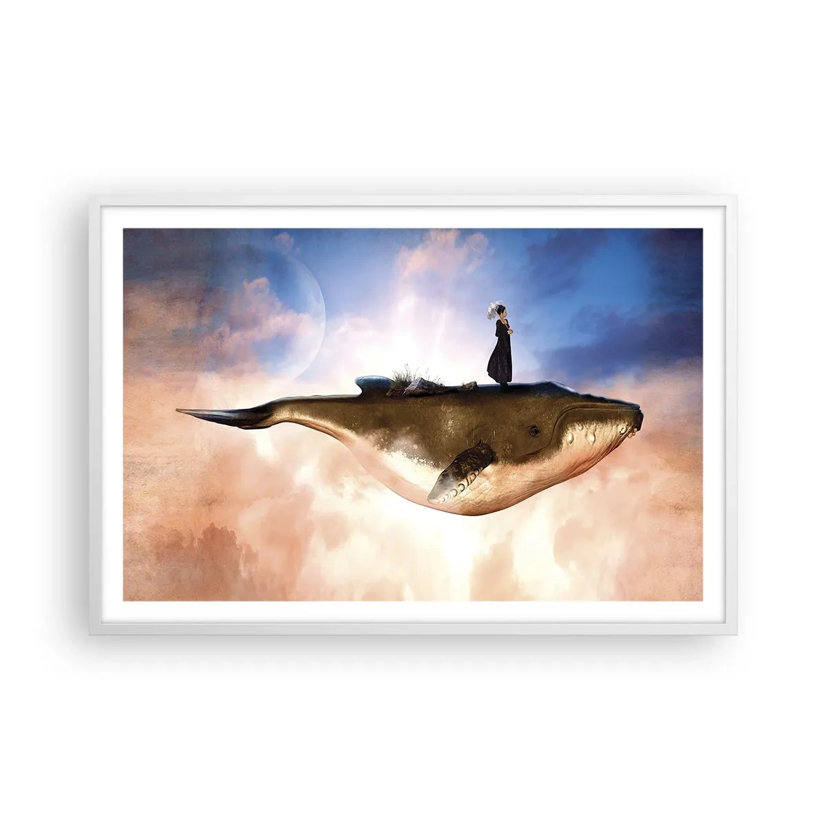 Poster in cornice bianca - Viaggio surreale - 91x61 cm