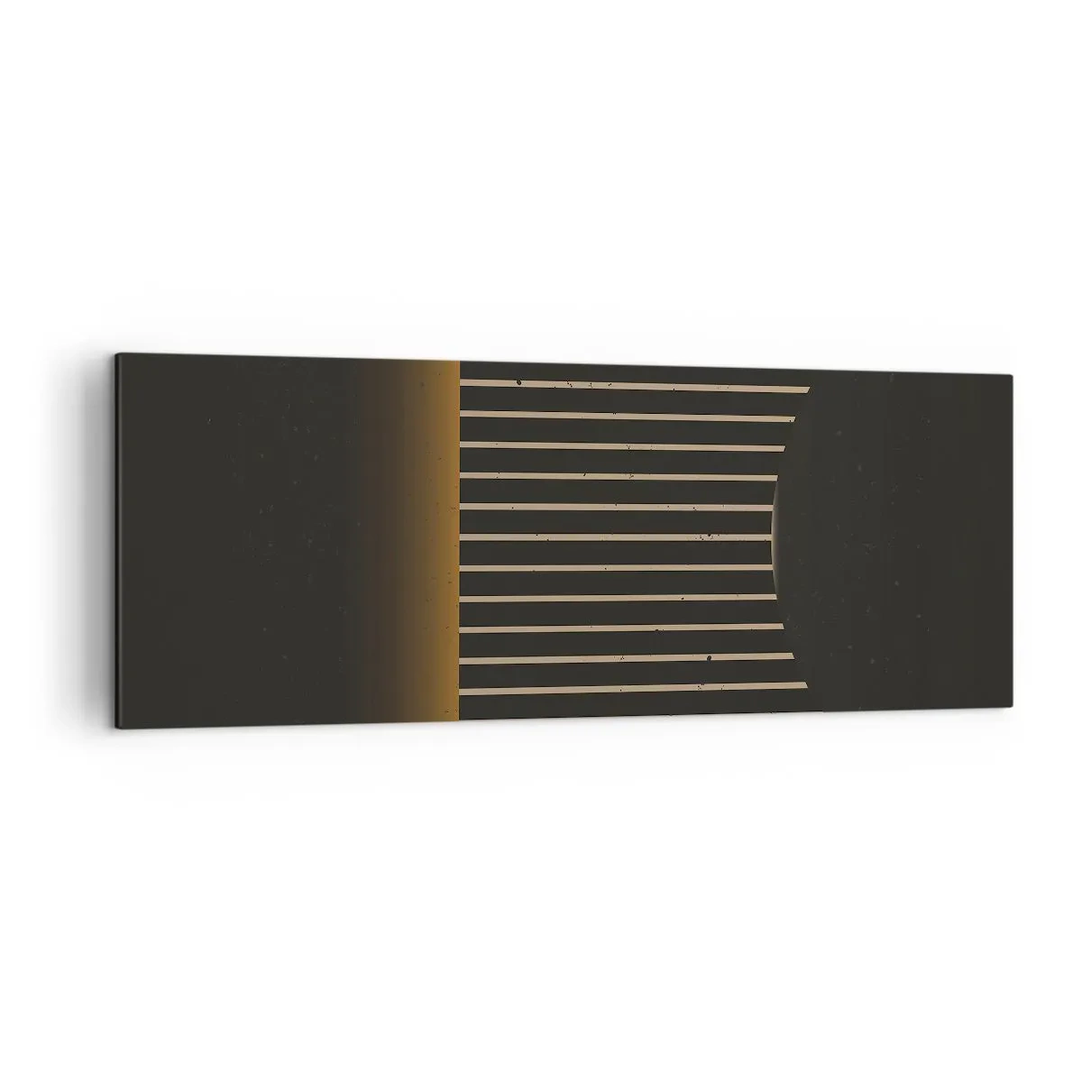 Quadro su tela - Stampe su Tela - Motivo geometrico a strisce su sfondo scuro - 140x50cm - Esaminare l'oscurità - Decorazione murale moderna per soggiorno e camera da letto ARTTOR