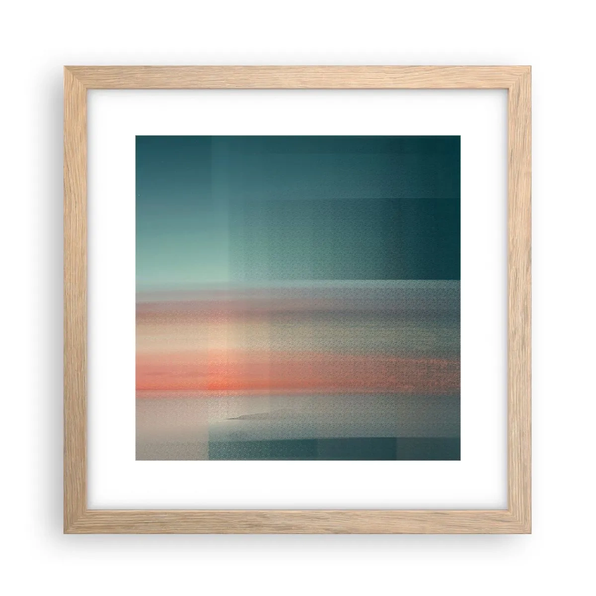Poster in cornice rovere chiaro - Astrazione: onde di luce - 30x30 cm