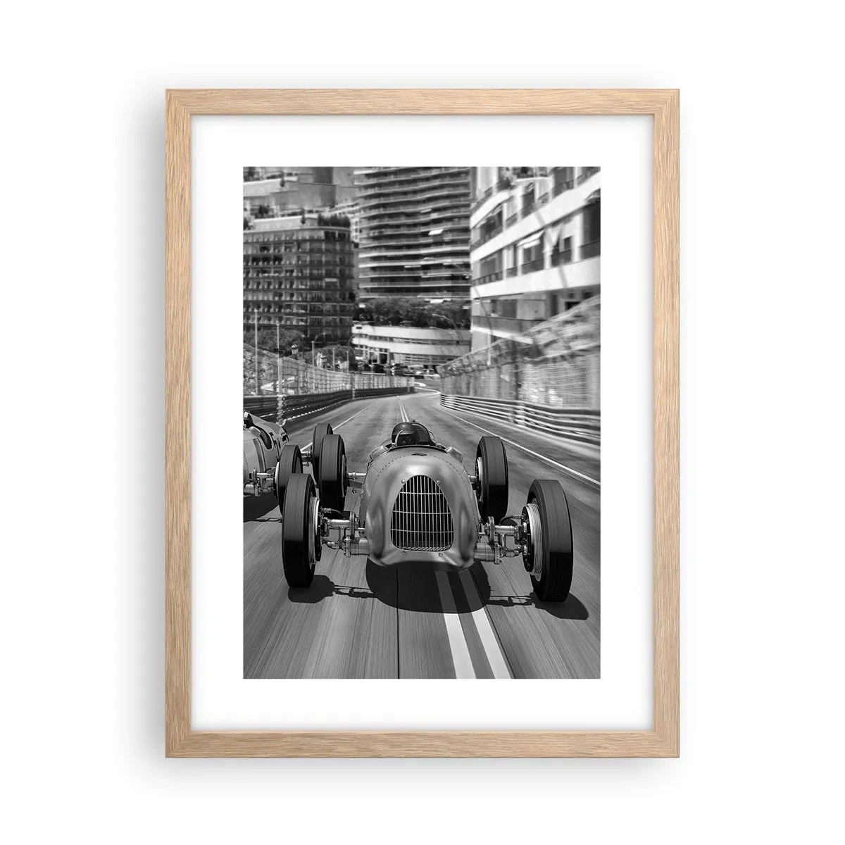 Poster in cornice rovere chiaro - Tanto tempo fa a Montecarlo - 30x40 cm