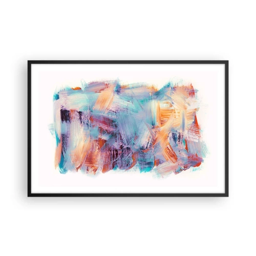 Poster in cornice nera - Caos colorato - 91x61 cm