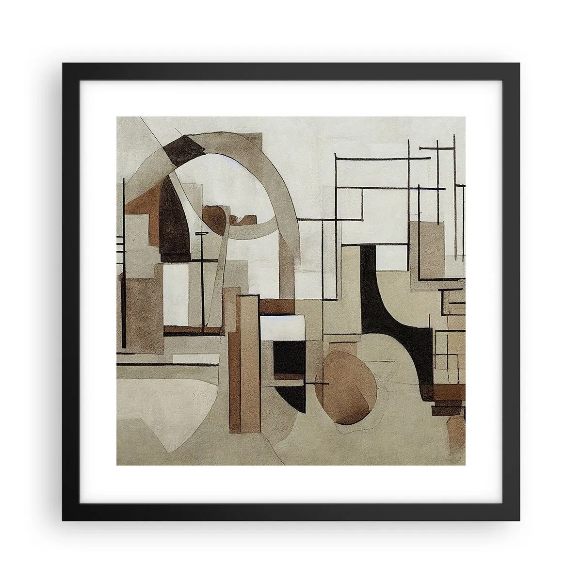 Poster in cornice nera - Paesaggio urbano 2.0 - 40x40 cm