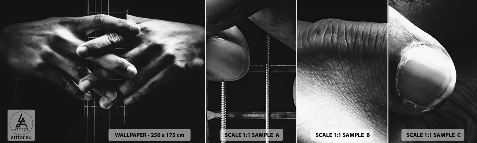 Campione Di Fotomurale Standard Eco - La preghiera dell'artista - Chitarrista, Musicista, Chitarra - 100x30 cm