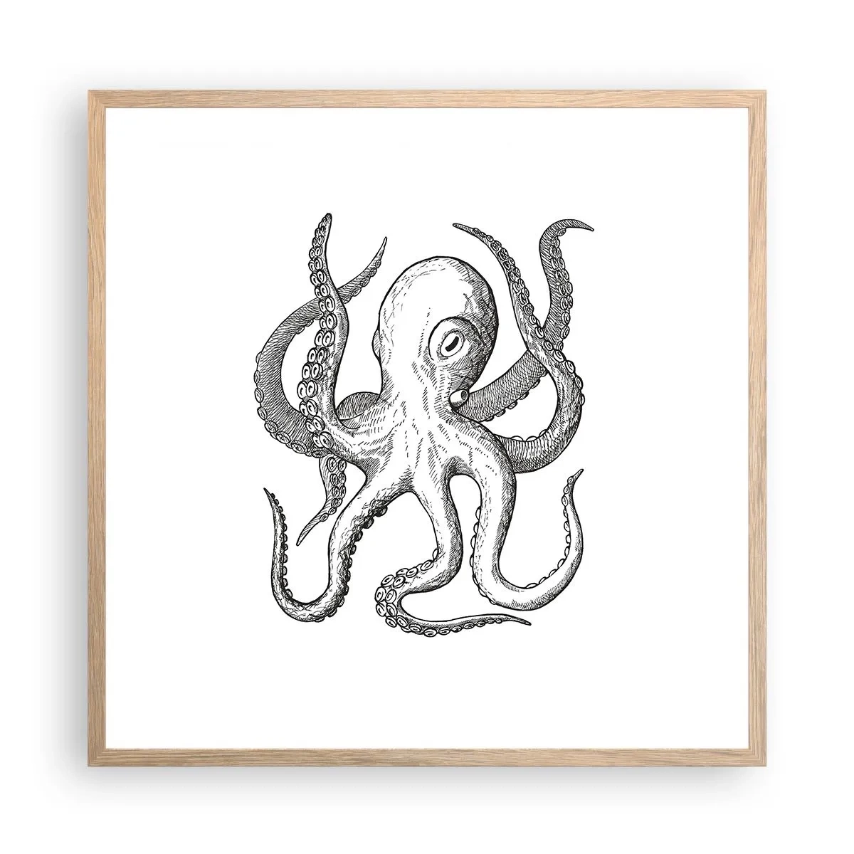 Poster in cornice rovere chiaro - Ballando con le onde - 60x60 cm