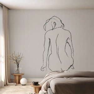 Fotomurali Autoadesivo Deluxe Sticker - Nudo di ragazza - Atto, Linea, Disegno - 300x210 cm