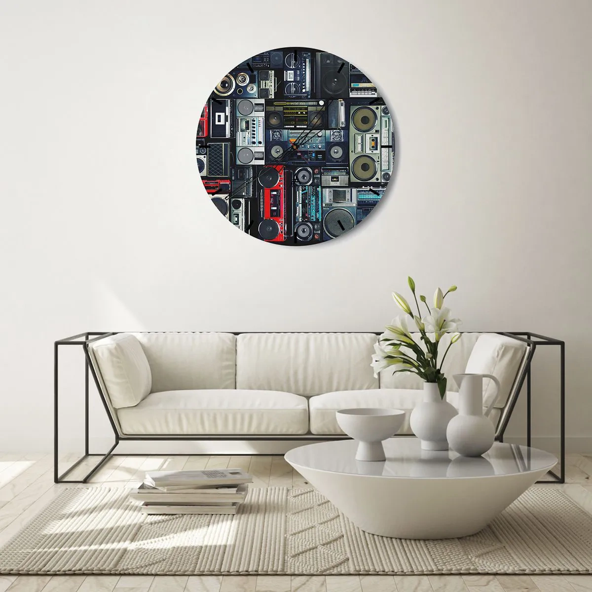 Orologio da parete - Orologio in Vetro - Nostalgia degli anni '80 - 40x40 cm