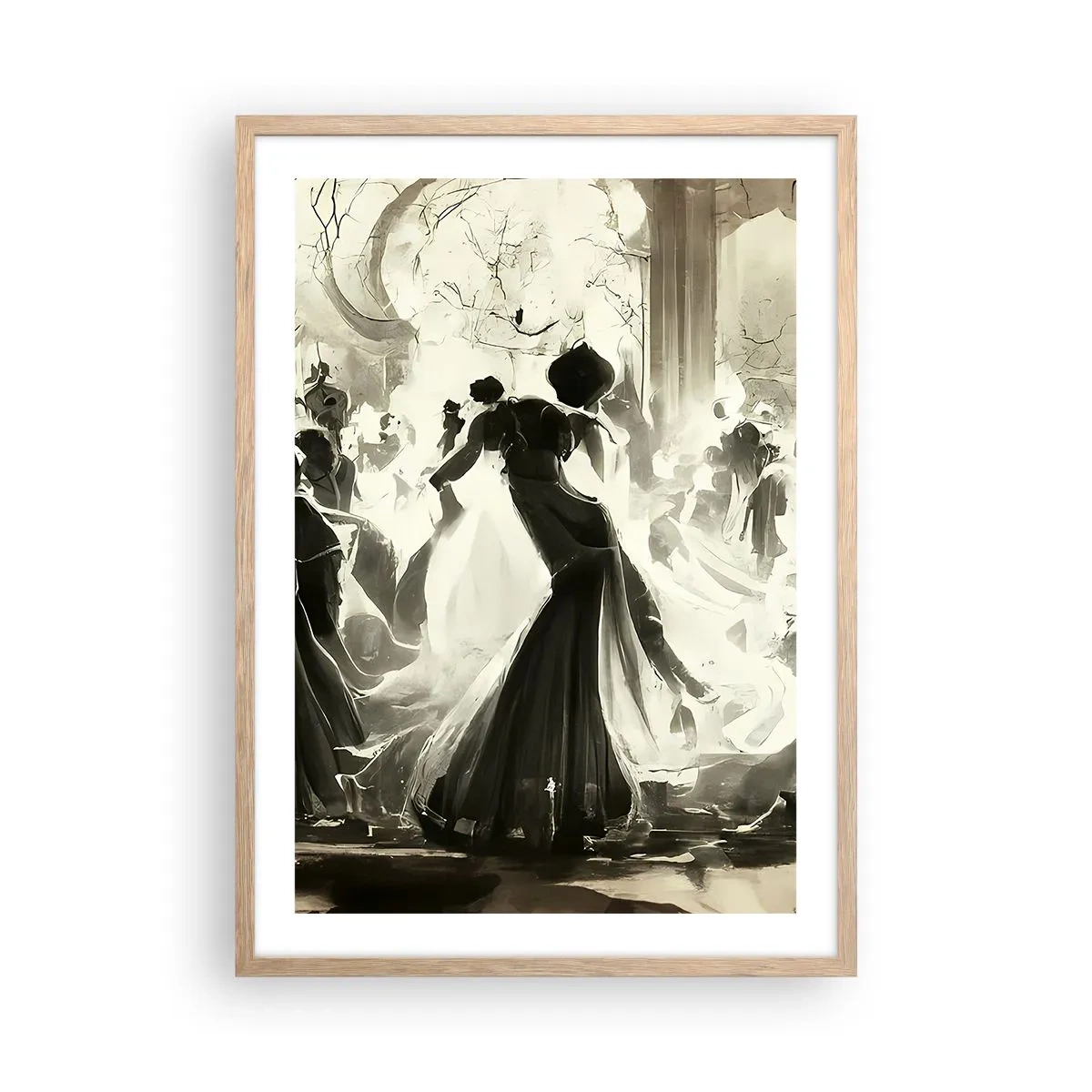 Poster in cornice rovere chiaro - Il gran ballo in maschera - 50x70 cm