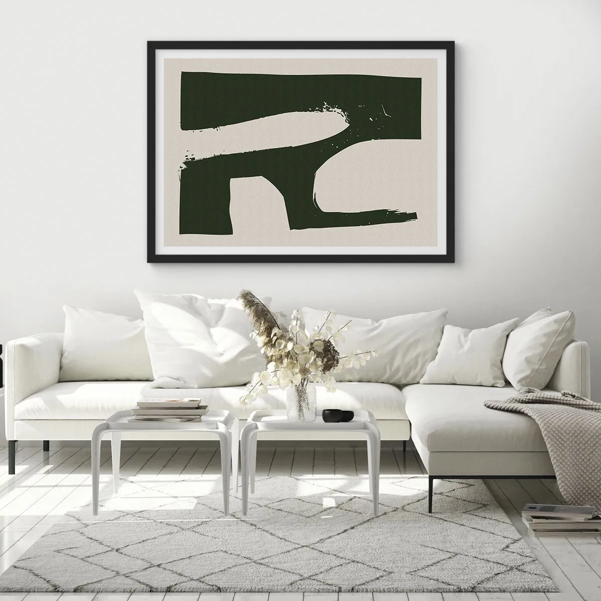 Poster in cornice nera - Golfi di bianco - 91x61 cm