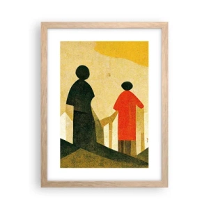 Poster in cornice rovere chiaro - La strada è ancora lunga - 30x40 cm