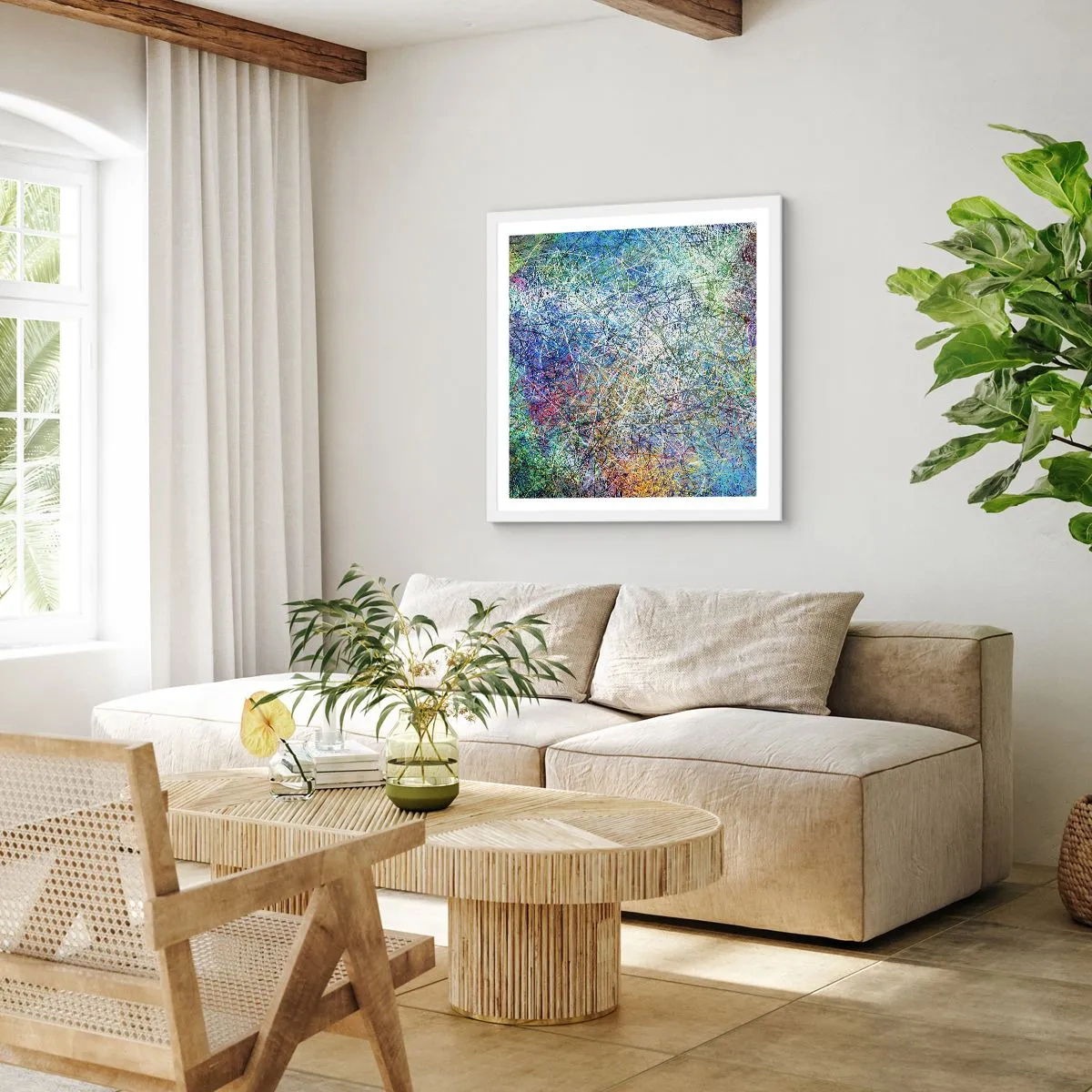 Poster in cornice bianca - Non è cosi semplice - 60x60 cm