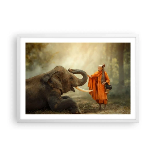 Poster in cornice bianca - Incontro nel viaggio - 70x50 cm